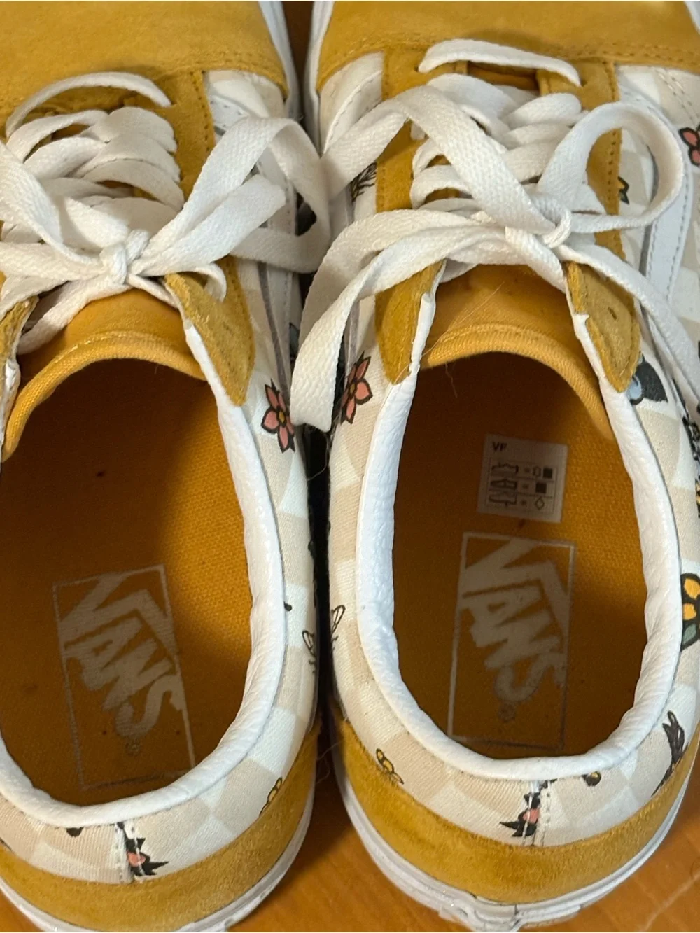 Vans Yellow and White Floral Low-Top Sneakers